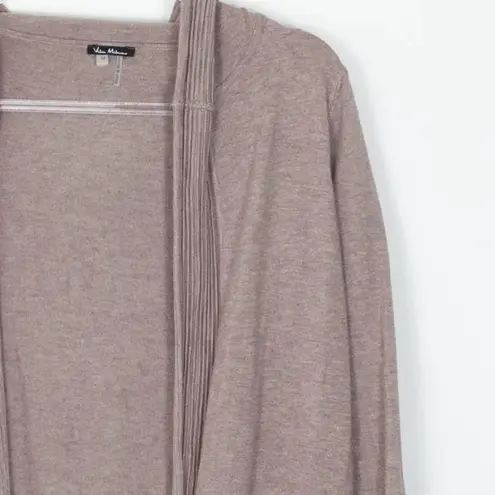 Vila Milano Womens Brown Open Front Hooded Cardigan Size Medium Cozy Classic