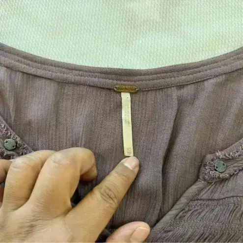 Free People  Sugar Magnolia Smocked Blouse Size Xs