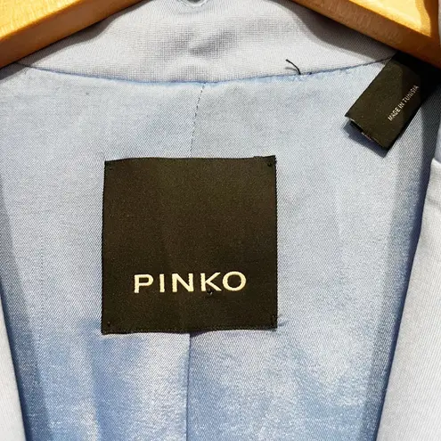 Pinko Women's Single Button Collared Suiting Blazer Suit Jacket Baby Blue 6