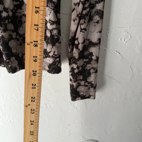 I.e. Petite Y2k Long Sleeve Top Small Black Tan Abstract Print Grunge Whimsigoth Size 00