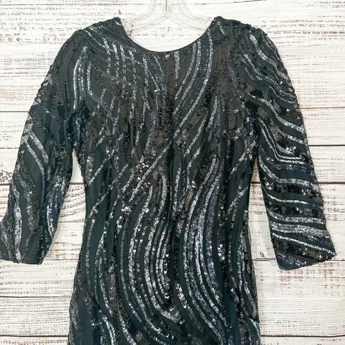 EXPRESS  Silver and Black Sequin Mini Dress, EUC, Size 2, MSRP $128