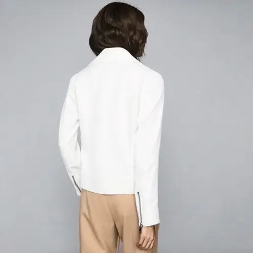 Reiss NWT Sabine white Moto biker jacket sz 8