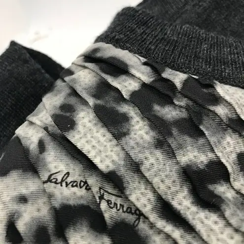 Salvatore Ferragamo Ferragamo Animal Print Cardigan Sweater Large