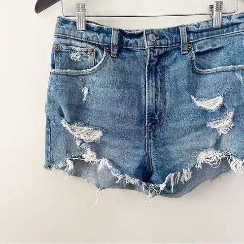 Abercrombie & Fitch  The Mom Short High Rise Jean Shorts Size 28/6 Distressed