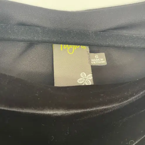 Taylor Dresses Black Velvet Sleeveless Ruched Sheath Cocktail Party Dress Size 6