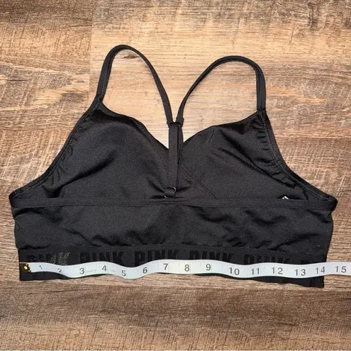Victoria's Secret PINK Victoria’s Secret Ultimate Lightly Lined Black Sports Bra Size Large NWOT