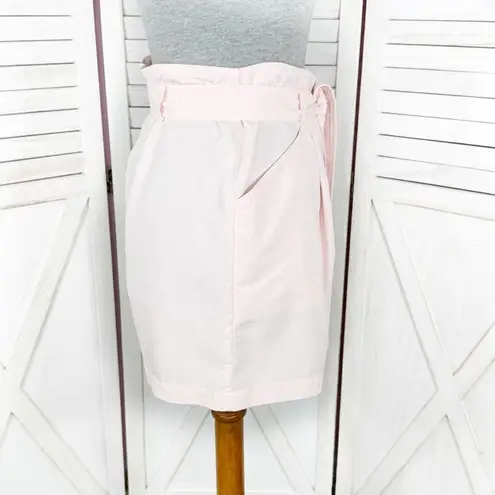 Elle Tie Waist High Rise Shorts Blush Pink 6 Paperbag