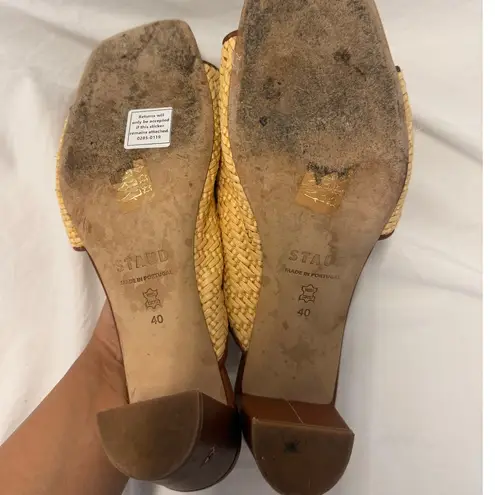 STAUD Nevil Heels Nevil Heels Summer Leather Slide Sandals EU 40 US 10 Brown