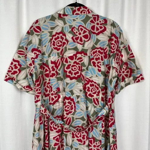 Bogner Red&Blue Floral Print Adrienne Dress Sz.US 12 Tan