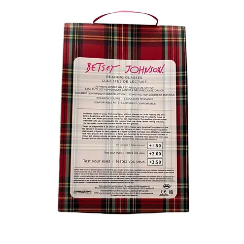 Betsey Johnson Reading Glasses Set of 3 +1.50 Black Tortoise Red NEW Stylish