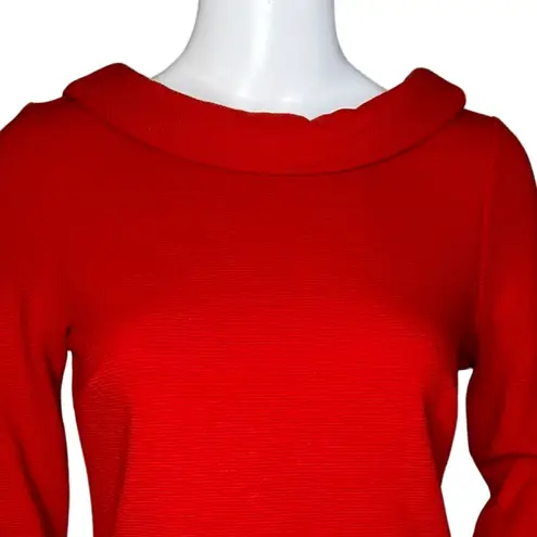 Boden Shirt Womens 2 Red Sarah Ottoman Top Peter Pan Collar Updated Basic