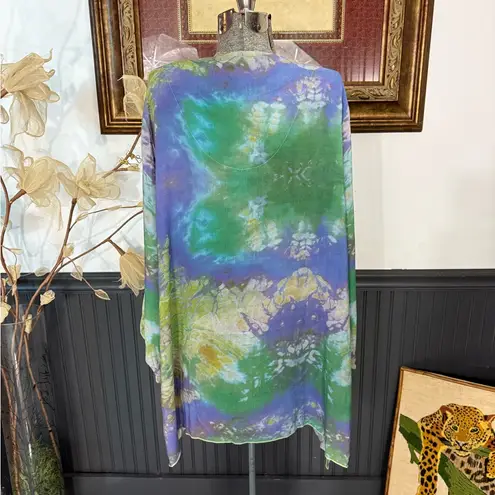 Soft Surroundings Kechmara Tie Dye Lightweight Boho Tunic ~ Size XL 💚🍄