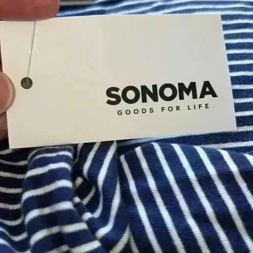 Sonoma  Women’s Navy and White Striped Dress NWT X13