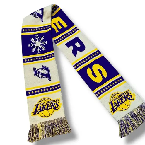 Los Angeles Lakers Scarf Promo NBA Basketball Winter Christmas 2023 Purple Gift