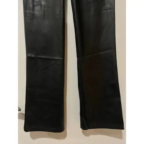 Dynamite  Helena Demi Boot Faux Leather Jet Black Flare Pant Size 6 New w/ Tags