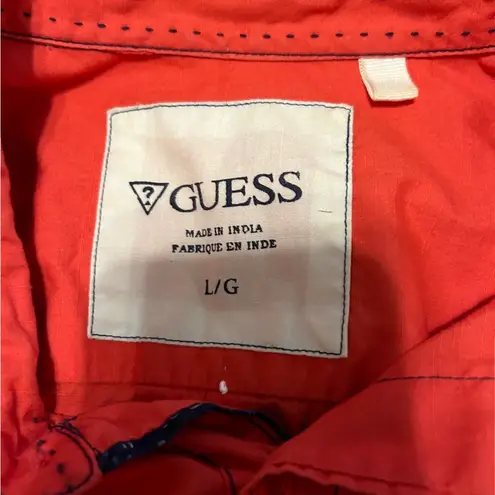 Guess  vintage red long sleeve button down shirt size large