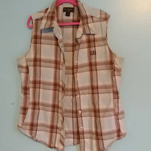 Bit & Bridle Button-front Sleeveless Blouse Size Large