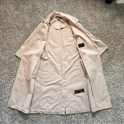 ALLSAINTS Luna Stitch Twill Mac Coat Beige Med Belt Missing Lightweight Jacket