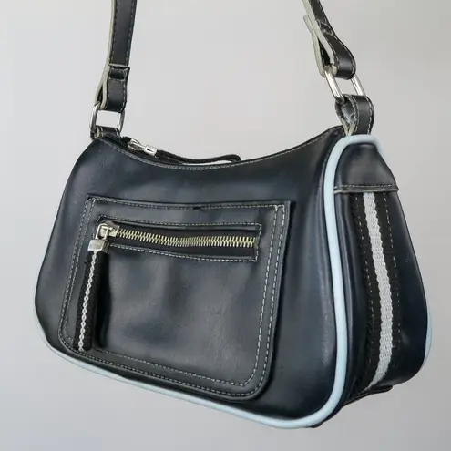 Vintage Y2K Black & Light Blue Mini Shoulder Bag Purse