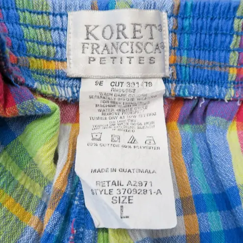 Vintage 80s Koret Francisca Petites Plaid Shorts Size L
