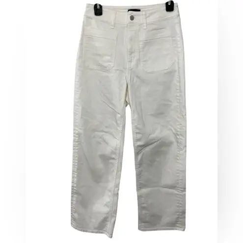 Quince Bella Stretch Patch Pocket Wide Leg Jeans In Cloud White Size 27 - Image 3