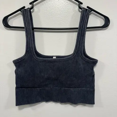 Zenana Premium Zenana bra / bralette! Gray and black crop top with bra pads! Size L / XL