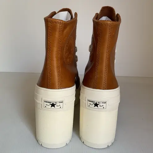 Converse  Chuck Taylor Leather Platform Heeled Sneakers Brown  7.5 Casual Retro