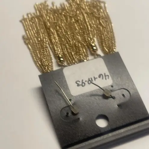 NWT Kenilworth Pierced Dangle Earrings Chain / Pink / Gold Tone