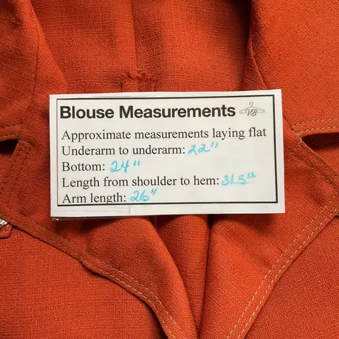 Vintage 70s Burnt Orange Blazer Jacket Dagger Collar Embellishments Formal Size XL