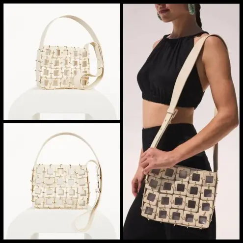 Cult Gaia ππ Terra Cutout Square-Link Crossbody Bag ~ Off White NWT
