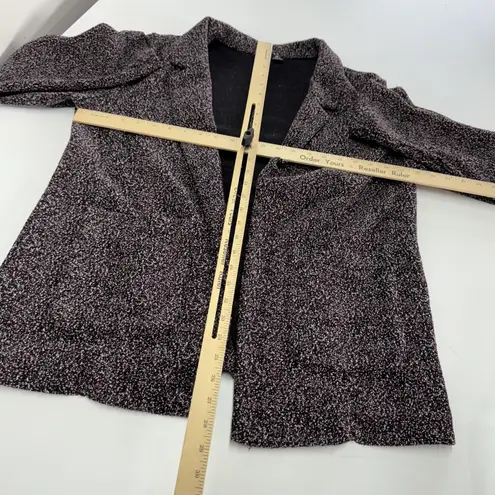 Black Tape Blazer Womens Small Black White Open Front Textured Knit Jacket Coat