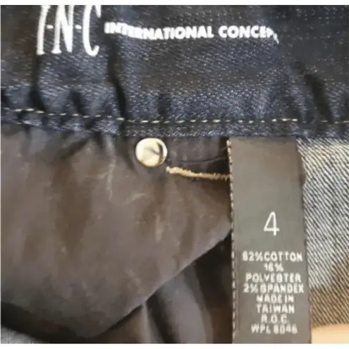 INC International Concepts Women Flare Leg Regular Fit Jeans Dark Blue Size 4