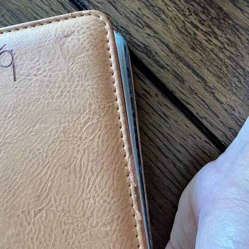 Vintage Buxton Brown Genuine Leather Envelope Wallet Purse Card Holder Photo Tan