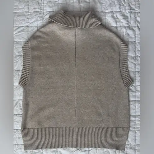 Moth X Anthro Beige Slouchy Oversized Turtle Neck Sleeveless Sweater Vest