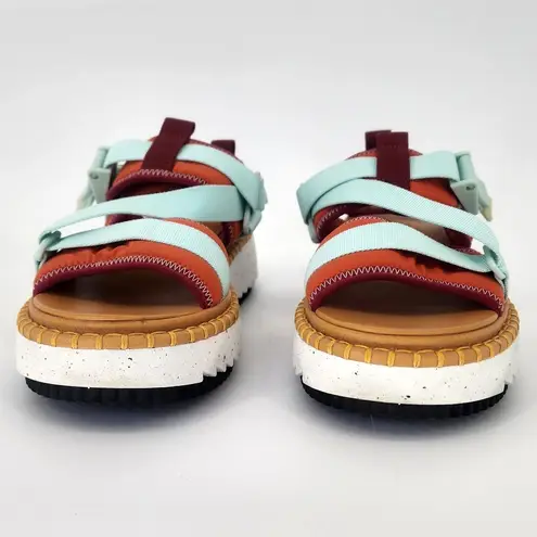 Chloé Lilli Multi-Strap Platform Sandals Orange/Teal EU 38 (US 7.5–8)