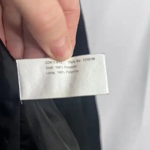 Gallery Black Lightweight Dressy Trench Coat Jacket Cinch Back Size LG/XL