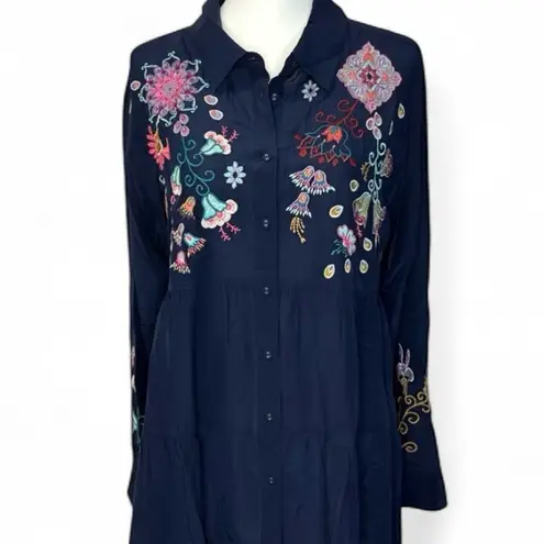 Johnny Was Alesa heavily embroidered Tiered Silk Tunic NWT RARE