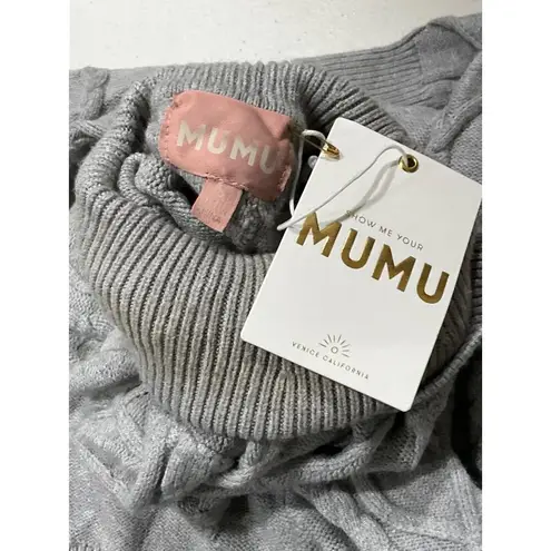 Show Me Your Mumu  Montreal Mini Dress in Grey Cable Knit Small New as-is Womens