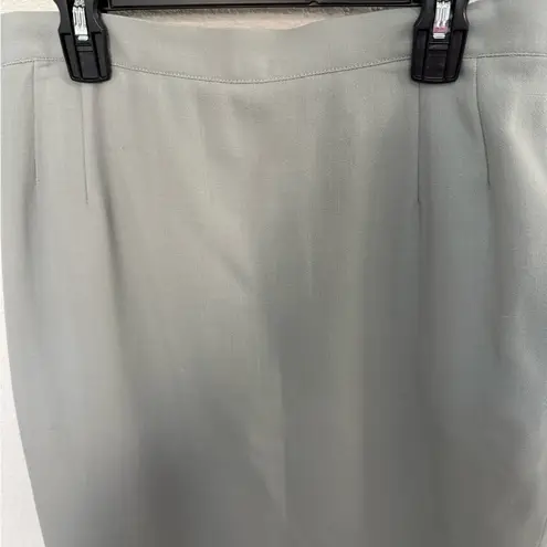 Giorgio Armani Collezioni Vintage Pencil Skirt Gray Light Wool Size 12