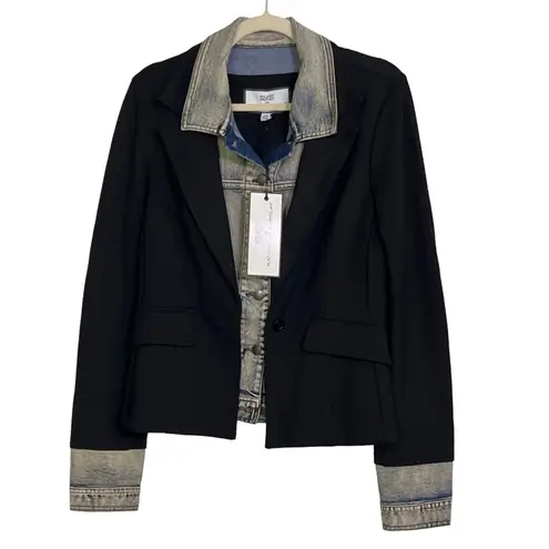 Hilary Radley Katherine Barclay NWT Mixed Media Blazer Denim Insert Jacket M