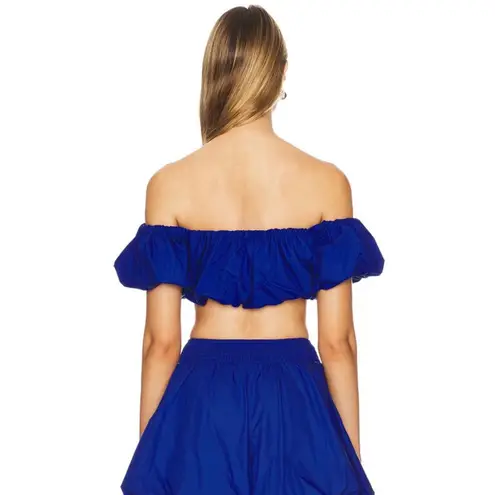 Susana Monaco NWT Puff Sleeve Crop Top in Nocturnal Sz Medium $158