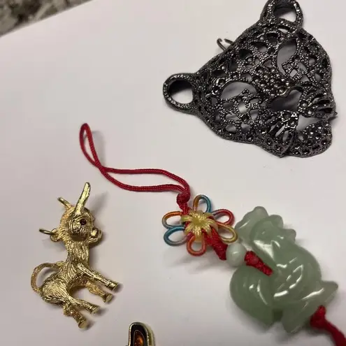 Lot Of 4 Animal Costume Pendants / Charms Variety Cat, Koala, Donkey, Rooster