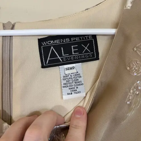 Alex Evenings Women's Gold 2-Piece Dress & Jacket Formal Wear | Size 14WP