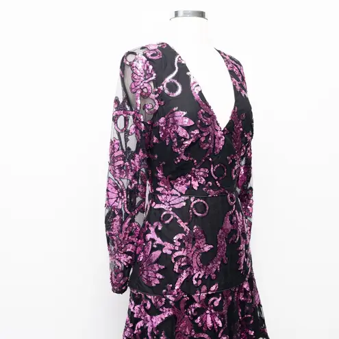 Milly - New! Tove Sequin Paisley Long Sleeve Minidress