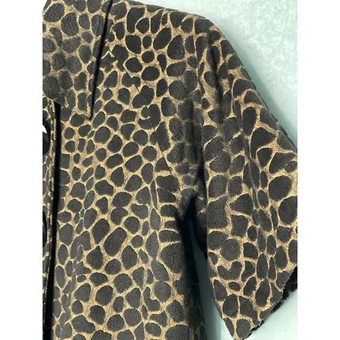 Luii Anthropologie Giraffe Print Mod Swing Coat Oversized Button Size Small Black