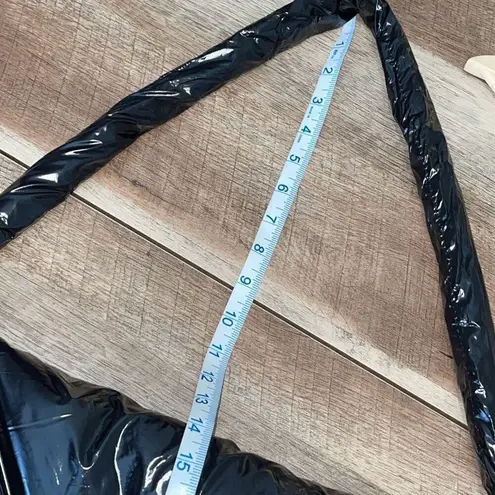 Womens Shiny Puffer Flap Shoulder Bag Purse Black 16.5"x 11" Black