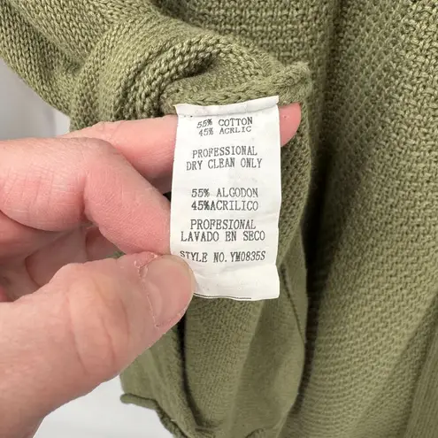 Monoreno Boho Waffle Knit Thermal Shirt Women Oversized Small Green Cotton Blend