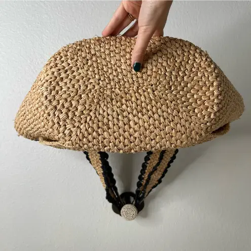 Kate Spade  X Target Raffia Black Bow Tote Bag Natural Beach Bag Woven Purse - Image 2