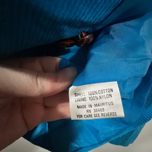 Vintage Corduroy Blazer in Peacock Blue Kathy Davis Size 14