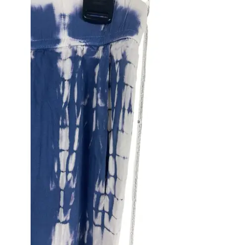 Darah Dahl Women’s Tie Dye Pants Blue White Boho Lounge Casual Lightweight M Size M